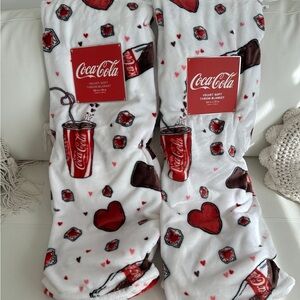 2 Coca-Cola Red and White Cozy Blanket